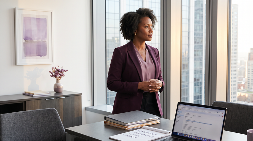 Black executive looking out of high rise window; Resilience Misconceptions; best Black executive coach near