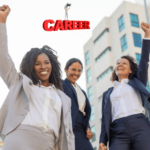 happy successful female business team; Black career coach for women; career advancement strategies