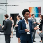 Black woman executive attending a corporate network event; Secrets Revealed How to Build a Powerful Network; The Executive Powerbase Sprint executive coaching; find Black executive coach for women; best Black executive coach near; best Black executive coach for women near; find Black career coach near; time management, networking, sponsorship, how can I find a sponsor; how can Black women find sponsors; how to build a powerbase