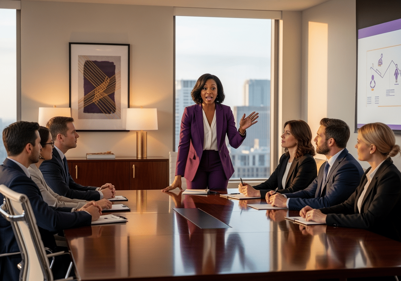 Black women executive using storytelling with her team; Why Storytelling is Your Secret Weapon for the C-Suite; find Black executive story; executive coaching for Black women; best Black executive coach NY, best executive career coach near Maryland; find Black executive coach near TX; hire personal branding consultant for black women executives, branding audit services for black female founders, branding strategy package for women of color in business, personal branding coach for black women leaders, fix my executive brand [for black women], rebranding agency for black women-led companies, LinkedIn profile rewrite service for black female executives, corporate headshot photographer specializing in black women professionals, speaker branding package for black women keynote speakers, employer branding consultant for diversity & inclusion,