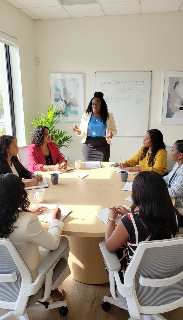 Black executive who is coaching executive Black women; Your complete guide to career transition coaching for Black women leaders Executive coach for Black women leaders; Black women executive leadership training; Career advancement coaching Black women; Leadership confidence coaching Black women; Black women workplace leadership challenges; best Black executive coach near; find Black career coach near' Career path planning Black women, Leadership vision development Black women, Strategic career pivots Black women executives, Executive presence Black women, Leadership influence Black women, Professional visibility Black women executives