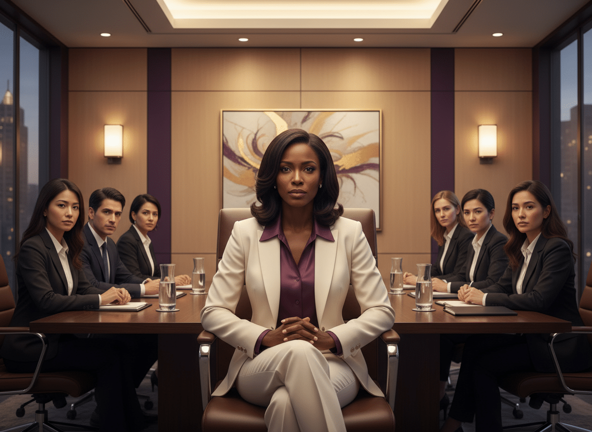 Black woman sitting in a board room; The Fear-Based Leadership Cycle That’s Secretly Running Your Life. And How to Break It; find Black executive coach near; executive career partner, executive career partners; Best Black executive coach near me, Find Black executive coach near me, Executive coaching for Black women near me, Executive coach for Black women NY, buy executive branding coaching, Executive coach for Black women NJ, Executive coach for Black women TX, Executive coach for Black women MD, sign up for executive coaching sessions,