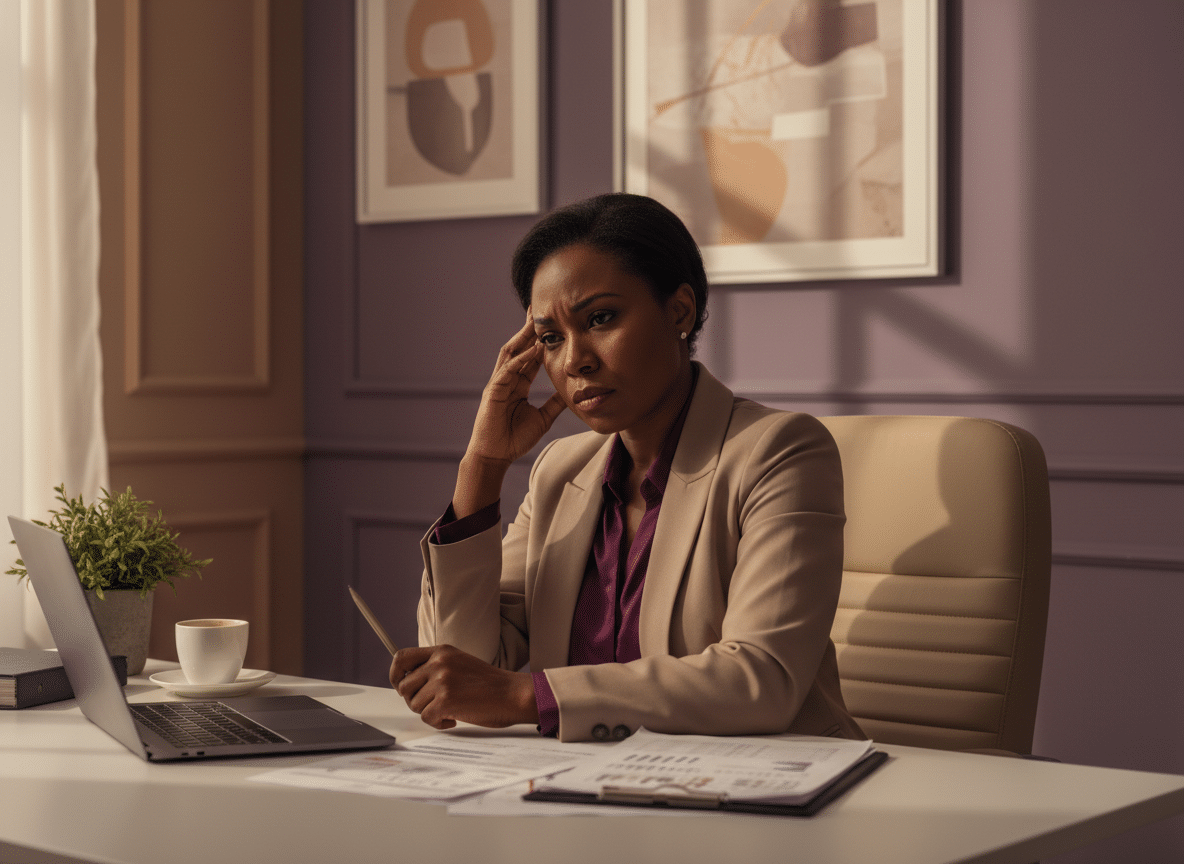 Black women feeling stressed; Quiet Cracking -7 Signs You’re Not ‘Fine’. You’re Burning Out in Silence; find burnout coach near; best Black burnout coach; Black executive burnout coach near; burnout recovery coaching; stress management coaching; The Executive Burnout Reset coaching; executive coaching for burnout; best executive coach for burnout near; Black burnout coach near; hire burnout recovery coach emotional wellness consultation life coach for quiet cracking book stress reduction session personal development coach for burnout; workplace trauma coach
