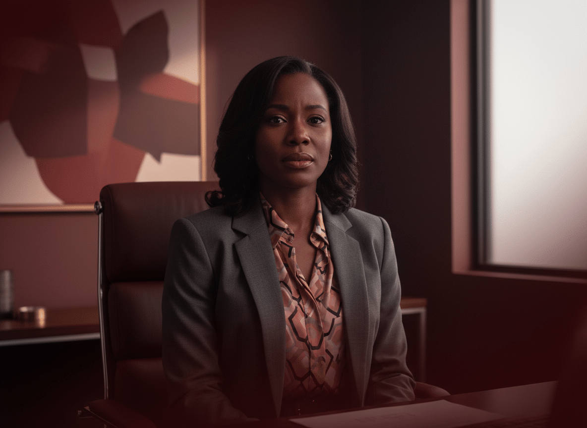 anxious Black woman executive; Are You Trapped in Survival Mode? The Real Reason It’s Not Your Fault (and What to Do Next)