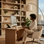 Black woman entrepreneur sitting at desk; confidence issues Black women, fear of visibility entrepreneurship, self-doubt in business, best Black business coach near, find best Black executive coach near; business coaching for Black women, values-based entrepreneurship, authentic business building; Why So Many Smart Black Women Experience Fear of Starting a Business, and Feel Completely Stuck