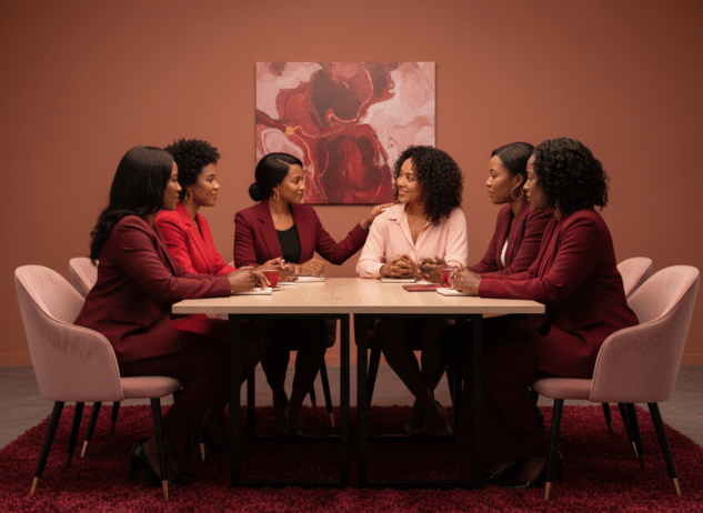 group of Black women executives; Why So Many Black Women Executives Secretly Battle Imposter Syndrome (And How They’re Winning Anyway); find Black executive coach near; best Black executive coach near; Black entrepreneur coach for Black women