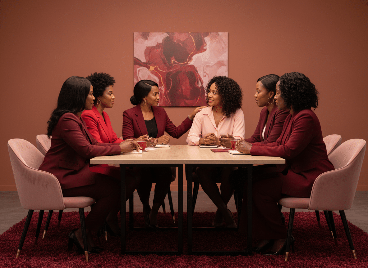 group of Black women executives; Why So Many Black Women Executives Secretly Battle Imposter Syndrome (And How They’re Winning Anyway); find Black executive coach near; best Black executive coach near; Black entrepreneur coach for Black women