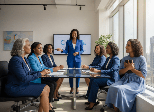 Black executive briefing her team; Why So Many Black Women Executives Secretly Battle Imposter Syndrome (And How They’re Winning Anyway); best Black executive coach near; executive coaching for Black women near; find Black executive coach near; executive career partner,
executive career partners,
executive coaching for Black women,


leadership coaching for Black women,


Black women executive coach,


coaching for Black women leaders,


Black women entrepreneurship coaching,


career coaching for Black women,


trauma-informed executive coaching,


burnout recovery for Black women,


workplace trauma Black women,


confidence coaching for Black women,



