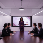 Black Healthcare executive presenting to board; Executive Visibility for Black Women: Stop Being Overlooked; find Black executive career coach near