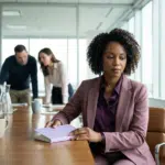 Black woman in the boardroom; Black executive Dr Twanna Carter; find Black executive coach near; Why High-Achieving Black Women Second-Guess Themselves in the Rooms They've Earned