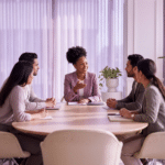 Black woman leading a meeting; Why Emotional Intelligence Is the Most Powerful Leadership Asset Black Women Have; find Black executive coach near; leadership; best Black executive career coach near