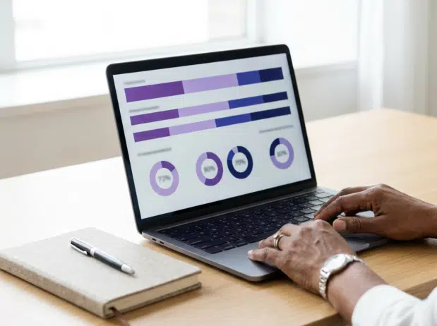 Black woman typing; Laid Off in Tech? How ProfileXT® Helps Executive Black Women Pivot Powerfully