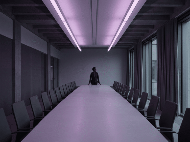 Black women executive standing at boardroom table; Performative Confidence for Black Women Leaders_ Twanna Carter; find Black executive coach near; best Black executive career coach