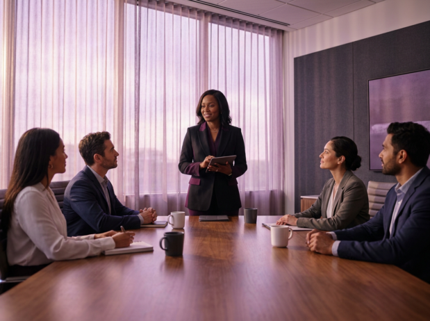 Black executive speaking at meeting; executive presence for women of color; find Black executive coach near; schedule consultation with Black executive coach