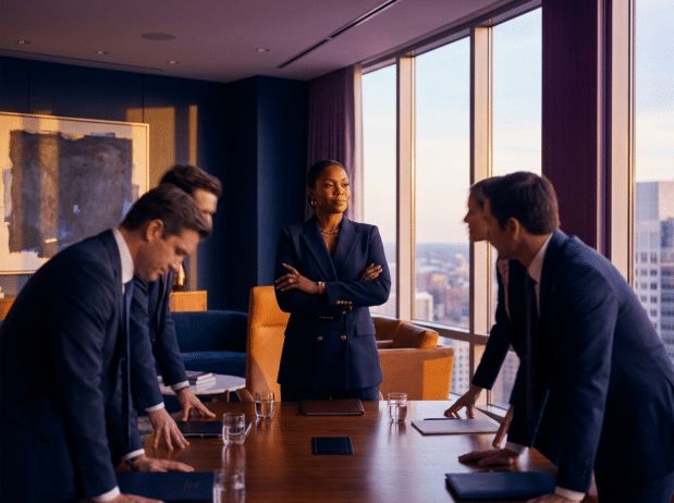 Black woman leader in meeting; stop shrinking, build confidence